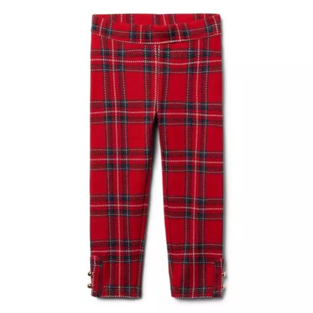 Janie & Jack Tartan Button Cuff Jacquard Pant